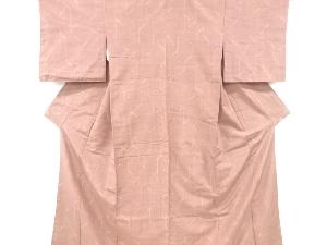 アンティーク　幾何学模様織り出し手織り紬着物